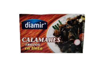 Calamares trozos en su tinta