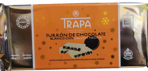 Turron de chocolate blanco con galleta negra