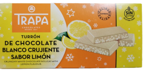 Turron Chocolate Blanco Crujiente Sabor Limon