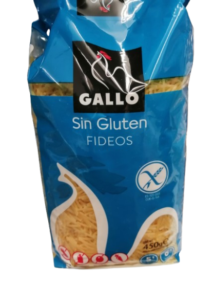 FIDEOS SIN GLUTEN SIN LACTOSA