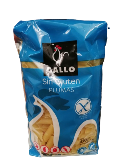 Plumas sin gluten sin lactosa