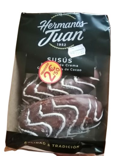 SUSUS RELLENO CREMA Y RECUBIERTO DE CACAO